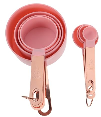 LABRIMP Tazas y Cucharas Medidoras Mango De Acero Inoxidable Cuchara Medidora Para Hornear Para Cocina y Repostería