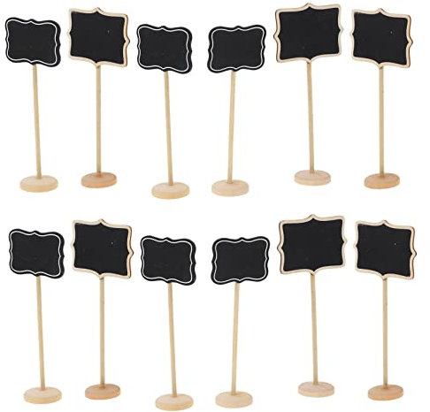 Lurrose 16stücke Kleine Stehende Birkentafeln Und Geschäftstafelornament Nachrichtentafel Memotafel Tafeldekor Schwarz