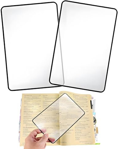 2 Stück Vollseite Leselupe, A5 Vergrößerungsglas für Ganze, Lesehilfe für Senioren zu Tragende Lupe, Leselupen für Ältere und Sehbehinderte Menschen zum Lese