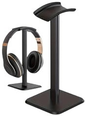 Générique Support pour Casque Audio, Socle de Bureau en Métal Noir, Design Élégant et Stable