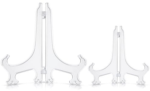 2 Stück Staffelei Plastik Platten ständer Halter, 17.5cm Transparenter Staffeleiständer Tellerhalter Für Die Präsentation Von Fotos, Bilderrahmen, Büchern Platten Oder Anderen Gegenständen Auf Dem Tis