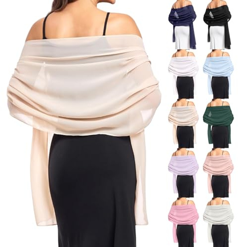 Generisch Bequeme Stola Für Abendkleid Damen Chiffon Sommer S-heer Tücher Und Wrap-s Schals & Tücher Hochzeit Braut Schultertuch Leichter Weicher Schal Für Brautkleid Alltagskleidung Festliche