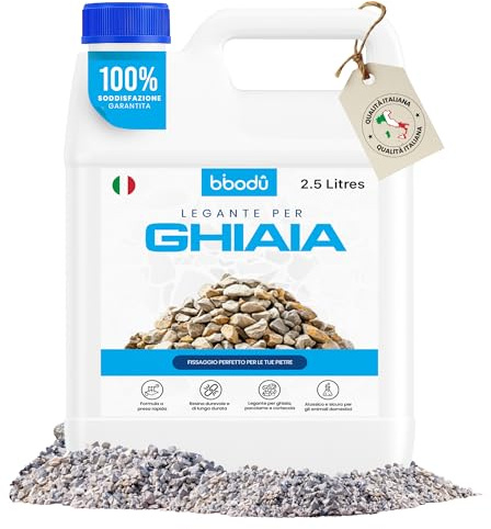 BIBODU Liant Gravier Extérieur 2.5L | Liant pour Gravier | Colle Gravier Exterieur | Parfait pour Gravier, Pierres et Paillis | Utilisation sur Sentiers, Terrasses et Jardins Extérie