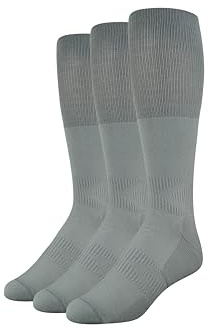 Amazon Essentials Calcetines de Fútbol, Corte Atlético hasta la Pantorrilla con Amortiguación por Zonas y Soporte para el Arco Mujer, 3 Pares, Gris, 38.5-43