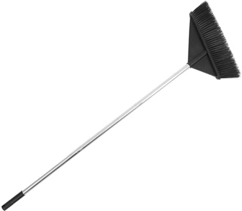 VALICLUD Stiff Bristle Scrub Broom with Long Handle for Indoor Outdoor Floor Cleaning Versatile Sweeper for Concrete Carpets Tiles Wooden Surfaces Garden Decking Brush