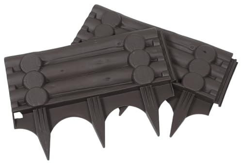 ibasenice 2 Pièces Clôture de Jardin Plastique avec Bordure Imitation Bois Barrière Polyvalente pour Jardin Potager Protection Animaux Décoration Extérieure Résistante Aux Intempéries