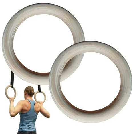 Gymnastikringe aus Holz – Gymnastikgriffe, 2 verstellbare Gymnastikringe, Cross-Fit, Fitnessstudio, Kraft-Fitnesstraining, olympc Ring für Gymnastik, für Zuhause, Fitnessstudio, Fitness, Übung