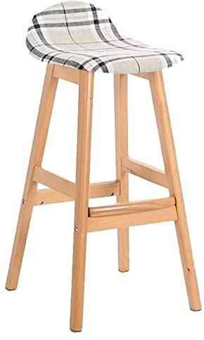 Vintage-Industrie-Barhocker – Niedriger Holz-Thekenstuhl mit niedriger Rückenlehne für Kücheninsel, Spielzimmer, Robustes Design mit Fester Höhe