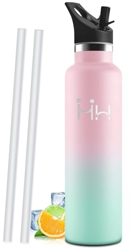 Mulbijeo Botella Agua Acero Inoxidable, 1000 ML Reutilizable Sin BPA, Botella Agua Termica, Botella Agua, Aislamiento Al Vacío de Doble Pared, Termos, Cantimplora para Adultos, Deporte