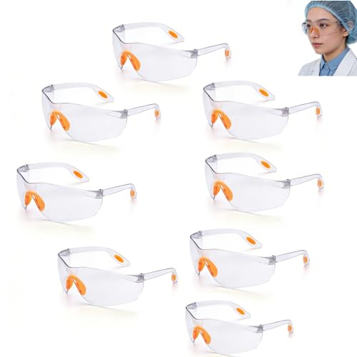Cloxtralon Lot de 8 lunettes de protection transparentes pour enfants - Idéales pour les travaux manuels et les jeux en extérieur, offrant une protection fiable contre les éclats et les projections
