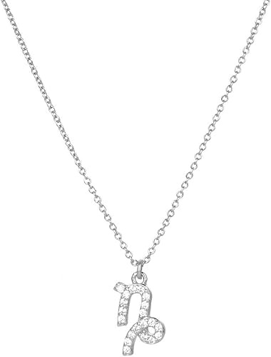 Silverkedjor för kvinnor,stjärntecken Silverhalsband Elegant Damhalsband Gamla romerska symboler Zirconia Choker Horoskop Hänge Halsband Smycken För flickor Födelsedagspresent