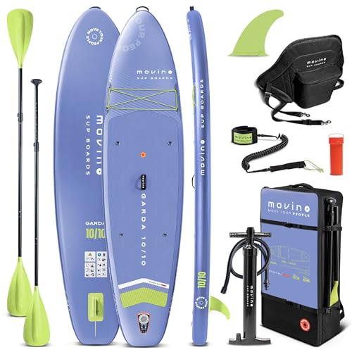 Movino Garda Allround SUP-set – uppblåsbar SUP-bräda 330 cm (10’10”) inklusive paddel, pump och ryggsäck – lätt paddelbräda för nybörjare och erfarna – vattensport