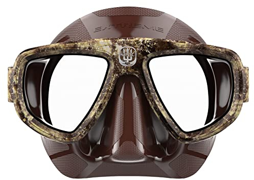 SEAC Extreme, Maschera da Subacquea e Pesca in Apnea Si Adatta a Maschera Graduata con Lenti Ottiche Opzionali Unisex Adulto, Camo Marrone, Standard