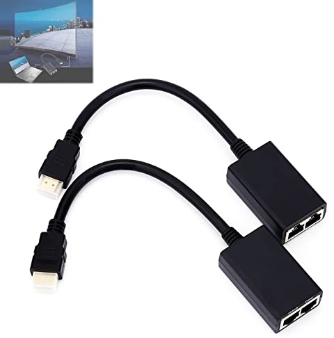 1080p HDMI Extender Receiver&Sender,30M Distancia de Transmisión LAN Ethernet Balun Repetidor a través de Cat5e/6 Soporte (1PCS)