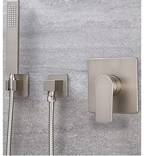 MILANO Manual Mixer Valve Hand Shower Handset Brushed Nickel
