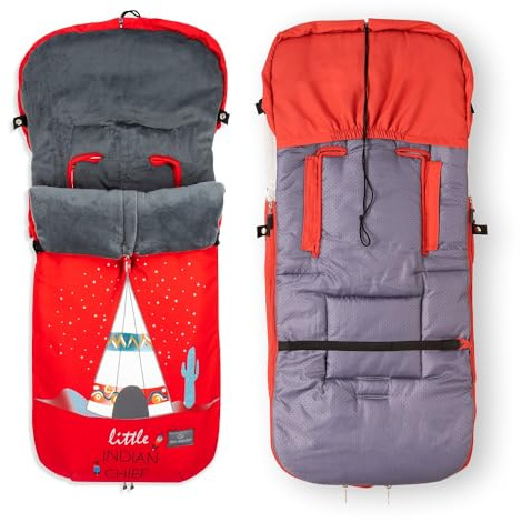 Interbaby Universal Fußsack Kinderwagen Winter | Weiche, Warme, Wintersack Kinderwagen | Abnehmbare fußsack, Doppelte Öffnung, Leicht zu Waschen, Antiallergene Materialien, Indisch