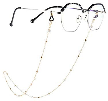 Yienate Bohemia Damen Brillenketten mit Perlenkette Brillen-Zubehör Brillen-Halter - Brillen-Halter - Sonnenbrillen-Retainer Strap (Gold)