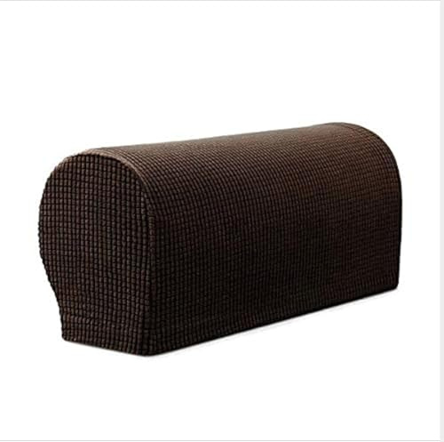 Armlehnenbezüge, dehnbar, für Sessel, Armlehnen, aus weichem Polyester, rutschfest, für Stuhl, Sofa, 4 Stück, Dunkelbraun