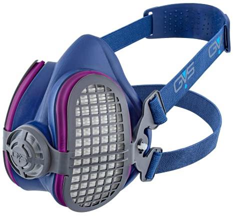 GVS ELIPSE Elastomeric Half Mask Respirator with Source Control with Replaceable and Reusable Filters Included, size S/M