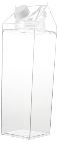 Cabilock Bouteille de boisson jetable transparente 1000 ml avec couvercle anti-fuite pour jus, lait et boissons froides, parfaite pour le bureau, le fitness et l'extérieur