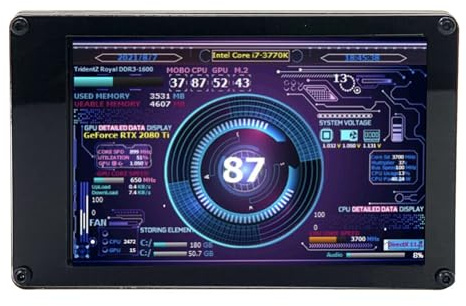 Goshyda PC CPU Data Monitor, 3,5 Pollici IPS USB Mini Schermo Sensore Computer Pannello Display Monitor di Temperatura per AIDA64 PC CPU Data Monitor, per RasPi, per Linux, per