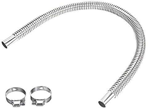 Abgasschlauch für Stromerzeuger, Edelstahl Abluftschlauch Verlängerung 25mm Auto Heizung Schalldämpfer Auspuff mit 2 Stück Edelstahlklammern für Diesel Heizung Auto Luft Standheizung (100CM)