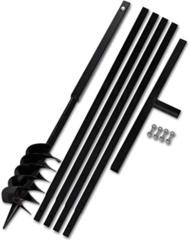 WIFESE Broca de tierra con mango de 120 mm, tubo de extensión de 5 m, broca de gasolina para taladro, taladro de tierra, taladro en espiral, taladro manual, taladro de tierra inalámbrico, hierro con