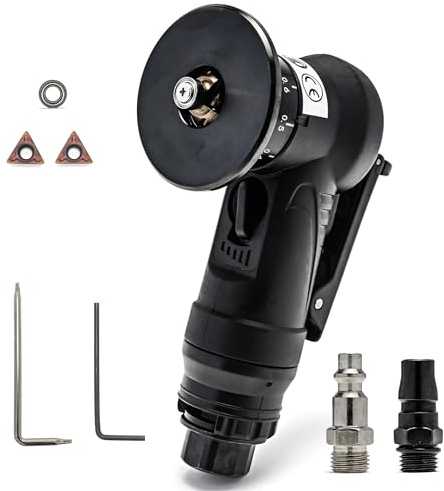 Mini Chamfering Tool 45 Degree Handheld Metal Deburring Trimming Chamfering Machine Pneumatic Beveling Machine, Light Linear Air Chamfer Tool Arc Edge Beveler with Precision Blade Inserts