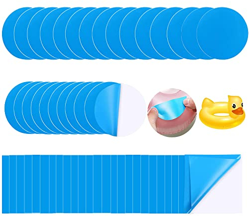 Selbstklebende Reparaturflicken Pool,Pool Patches, Poolflicken Selbstklebend, Pool Flicken Selbstklebend Unterwasser, Reparatur Pool Flicken für Wasserbett, Aufblasbaren Sofas/Pools 70 Stücke (60PC)