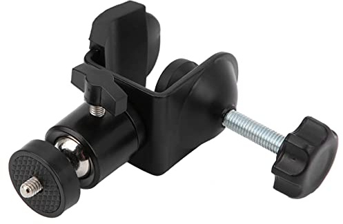 con Almohadilla de Goma Abrazadera de Alta Resistencia con Rótula Abrazadera de Aleación con Rótula para Cámara Deportiva Fija, Cámara Digital, Luz de Relleno, Flash de Cámara, etc.