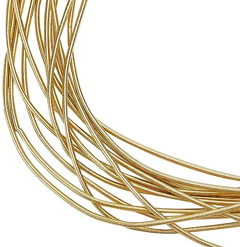 BENECREAT 18 Gauge/1 mm Runder Weicher Kupferdraht, Goldspiralkupferdraht Französischer Goldkupferdraht Für Dekoration von Kleidungsstücken, Stickereien Und Schmuckherstellung
