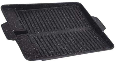 CHYIR Antihaft-Grillpfanne im koreanischen Stil, rechteckige Kochplatte, Grilltopf, tragbares Ölverschüttungs-Backblech für drinnen und draußen, BBQ (Stil B)