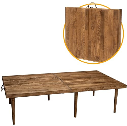 Industrial Living faltbarer Campingtisch - Klapptisch - Böhmischer Picknicktisch - Klapptisch – 70X120X35CM – 4 Personen – Kiefernholz (Walnuss)