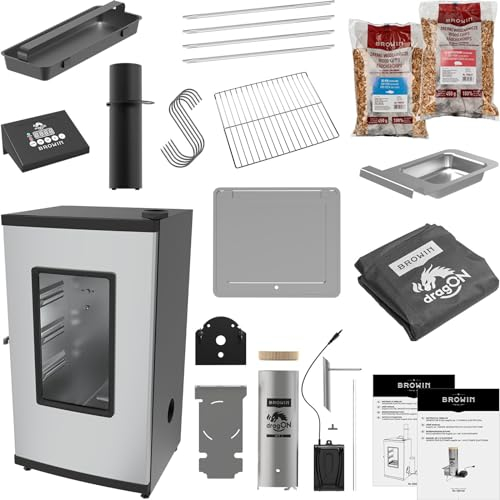 BROWIN® Räucherofen DragON 330275 mit Rauchgenerator XXL Set | Hochwertiger Räucherschrank für authentisches Räuchererlebnis | Inklusive umfangreichem Räucherzubehör Smoker-Set