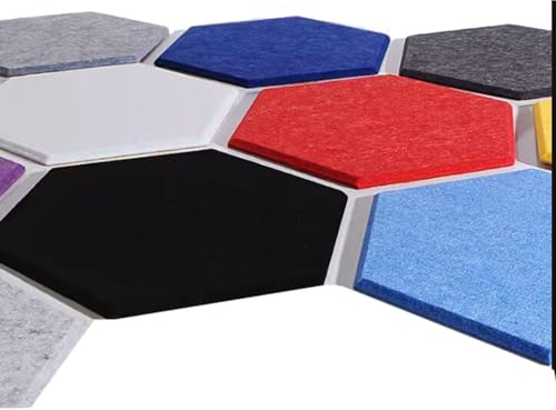 zklaseot Akustikschaumstoff, 10er-Pack-Set Hexagon Akustische Absorption Panel, Schalldämmung Isolierplatte, for Wanddekoration Und Akustische Behandlung (Farbe : Blau, Größe : 30x34.5x0.9cm)