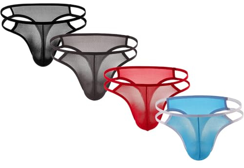 Summer Code String Ficelle Homme Extensible en Maille sous-vêtements Tanga | String Structure micro-maille, Gestion de l'humidité, frais quotidien pour entraînement sportif en été chaud