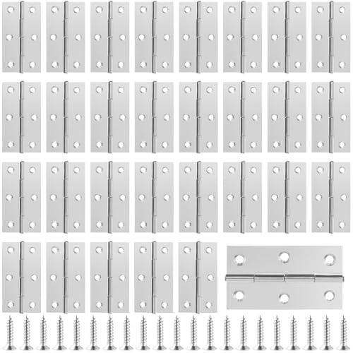SYUTBOU Lot de 30 Charnière Porte Placard - 66 x 37 mm - Avec 180 vis - Charniere Inox - Pour armoires, portes, fenêtres