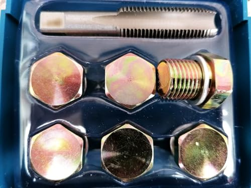 SIO Reparaturset Gewinde Ölwanne M15 – Ölablassschraube Gewinde Reparatur – Gewindeschneider Set mit Schrauben und Dichtungen – Lösung für beschädigtes Gewinde ohne Austausch der Ölwanne