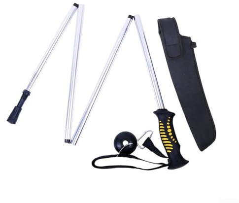 EasyByMall Faltbarer Watstab mit Neopren-Tasche, Fliegenfischen, Waten, 1,39 m Länge, Schrumpflänge 41 cm, zum Angeln, Outdoor-Wandern