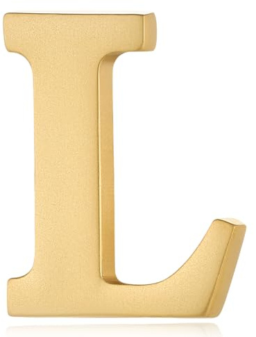 HONEY BEAR 1 Stück Buchstaben Brief Broschen Pins A bis Z, für Herren/Damen Anzug Hemd,Gold (L 0.59inch)