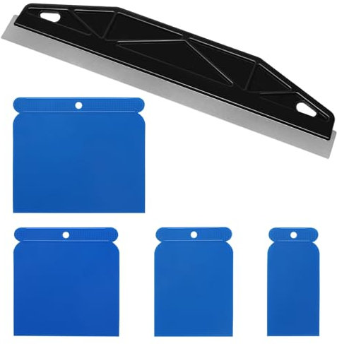 Paint Trim Guard, 12 Inch Paint Edging Tool, Stainless Steel Paint Shield with 4 Pcs Plastic Scrapers, Cutting in Tools for Painting, Repairing Cutting Wallpaper