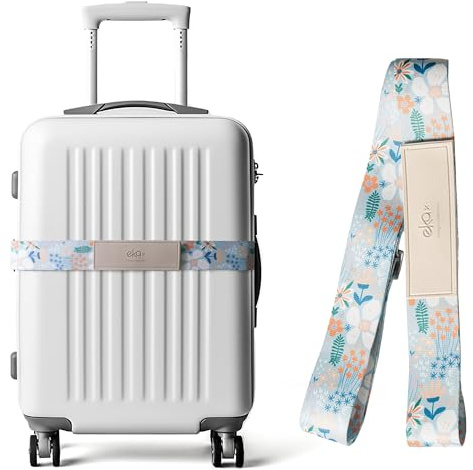 Gepäckriemen für Koffer, Verstellbarer elastischer Gepäckgurt, Reiseutensilien für Flughafen und Bahnhof, lebendige Designs (Aquatic Orchid)