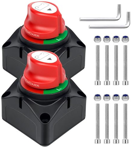 Desconectador de Bateria Coche 12V: ENDARK Interruptor de Baterias 48V 275 A, Corta Corriente 24v para Barco, Caravana, Camión, Camper, Autocaravana, Moto 2 paquetes