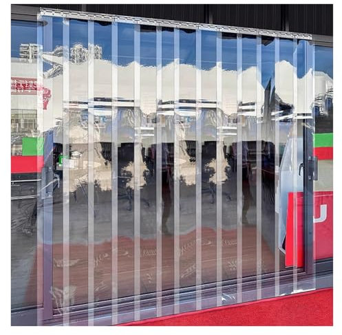 Kit di tende in PVC trasparente per tapparelle avvolgibili, impermeabili, verticali, per fabbriche e magazzini, strisce in plastica resistenti all'usura (1,3 mm, 0,75 x 2 m)