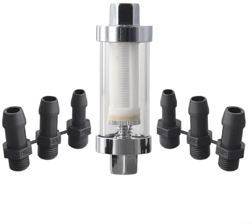 Kraftstofffilter Inline Benzinfilter Waschbar für 6mm 8mm 10mm (1/4 5/16 3/8) Schlauch Mehrweg Auto Filter System