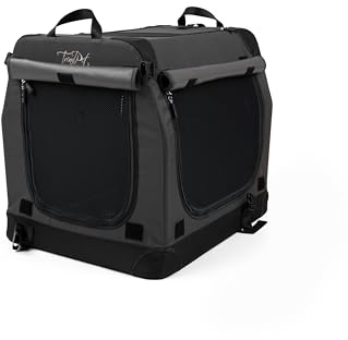 TrendPet TPX-Pro - Leichte, Faltbare Hundebox mit Aluminium Rahmen (grau, L 75 x B 55 x H 60 cm)