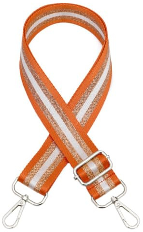 Blausky 3.8cm Breit Verstellbarer Schultergurt,Gold Garn Taschenband 75-130cm Taschengurte zum Wechseln Taschenriemen Schulterriemen mit Silber Karabiner DIY Zubehör für Tasche,Gelb