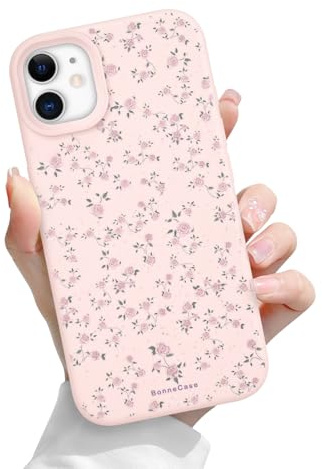 Newseego für iPhone 11 Hülle, Süßes Rosenmuster Flexibel TPU Handyhülle 6,1 Zoll Stylisch Stoßfest Dünn Fallschutz Anti-Kratz Ästhetisch Niedlich Rose Rosa Schutzhülle für iPhone 11