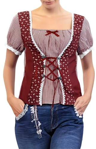 Chemise Country Mode Bavaroise pour Femme Blouse Bavaroise Femme Robe pour Occasion Spéciale Dirndl Tee Shirt Oktoberfest Le Costume Traditionnel Biere Man Chemisiers et Blouses Blanc