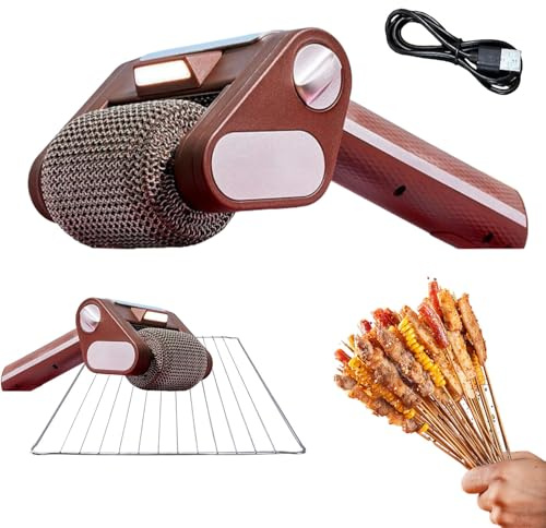 Brosse électrique sans Poils pour, Nettoyeur de Barbecue sans Fil Rechargeable avec lumière LED,Nettoyeur de Barbecue en Acier Inoxydable 304 (1 PCS)